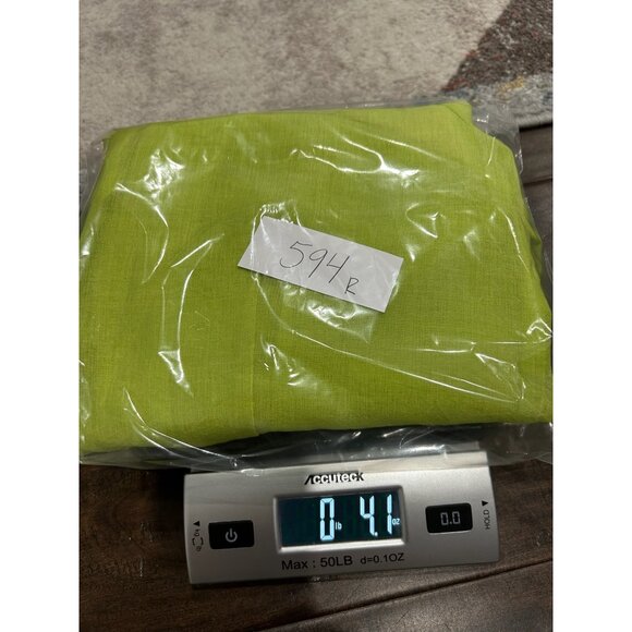 Klassy Womens Lime Button-Up Collared Blouse 3/4 Sleeve Lightweight Sheer Small - Picture 9 of 9